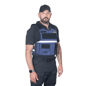The GTG Version 3 - BLUE Reflective Stab Resistant Vest with Pockets